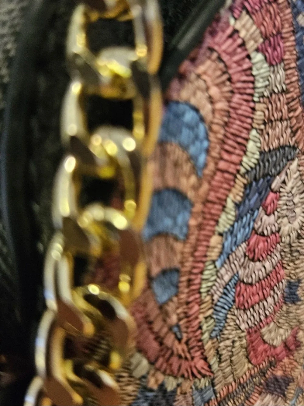 Gray & Lavender Paisley Chain Crossbody Bag